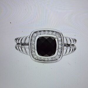 Elegant Silver and Black Women's Ring David Yurman size 7.5